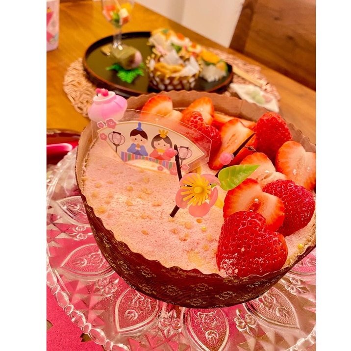 ベイクドチーズケーキ*ひなケーキ*ひなまつり